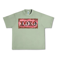 Oil Green Xoxo cowhide and leopard Urban Heavy Tee - RanaPortraitStore