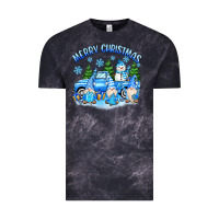 Cloud Black merry christmas snowman gnomes truck Vintage Tee - MaliasSmallBusiness