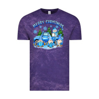 Cloud Purple merry christmas snowman gnomes truck Vintage Tee - MaliasSmallBusiness