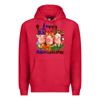 Cardinal Happy Hallothanksmas Pigs Premium Hoodie - NancyCooperArtShop