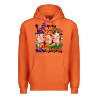 Carrot Happy Hallothanksmas Pigs Premium Hoodie - NancyCooperArtShop