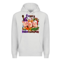 Dove Grey Happy Hallothanksmas Pigs Premium Hoodie - NancyCooperArtShop