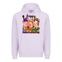 Lilac Happy Hallothanksmas Pigs Premium Hoodie - NancyCooperArtShop