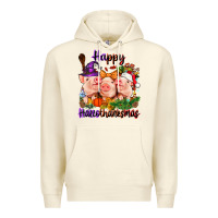 Sandshell Happy Hallothanksmas Pigs Premium Hoodie - NancyCooperArtShop