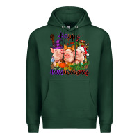 Sports Green Happy Hallothanksmas Pigs Premium Hoodie - NancyCooperArtShop