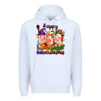 White Happy Hallothanksmas Pigs Premium Hoodie - NancyCooperArtShop