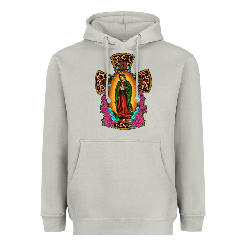 Our Lady Of Guadalupe Cross Heavyweight Hoodie by JahusDesignShop | Teevron