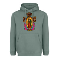 Sage our lady of guadalupe cross Heavyweight Hoodie - JahusDesignShop