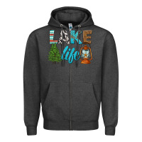 Charcoal Heather lake life Zipper Hoodie - HRA Design Shop