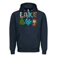 Navy lake life Zipper Hoodie - HRA Design Shop