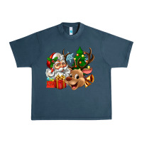 Midnight Navy santa and reindeer Urban Heavy Tee - Zillion Design Studio