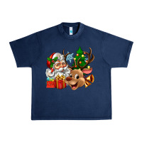 Navy santa and reindeer Urban Heavy Tee - Zillion Design Studio