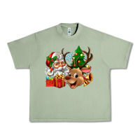 Oil Green santa and reindeer Urban Heavy Tee - Zillion Design Studio