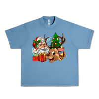 Pebble Blue santa and reindeer Urban Heavy Tee - Zillion Design Studio