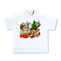White santa and reindeer Urban Heavy Tee - Zillion Design Studio