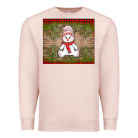 Pale Pink Christmas snowman Premium Sweatshirt - AdoDesignShop