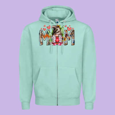 Mom Gnomes Zipper Hoodie Designed By Racoondesign