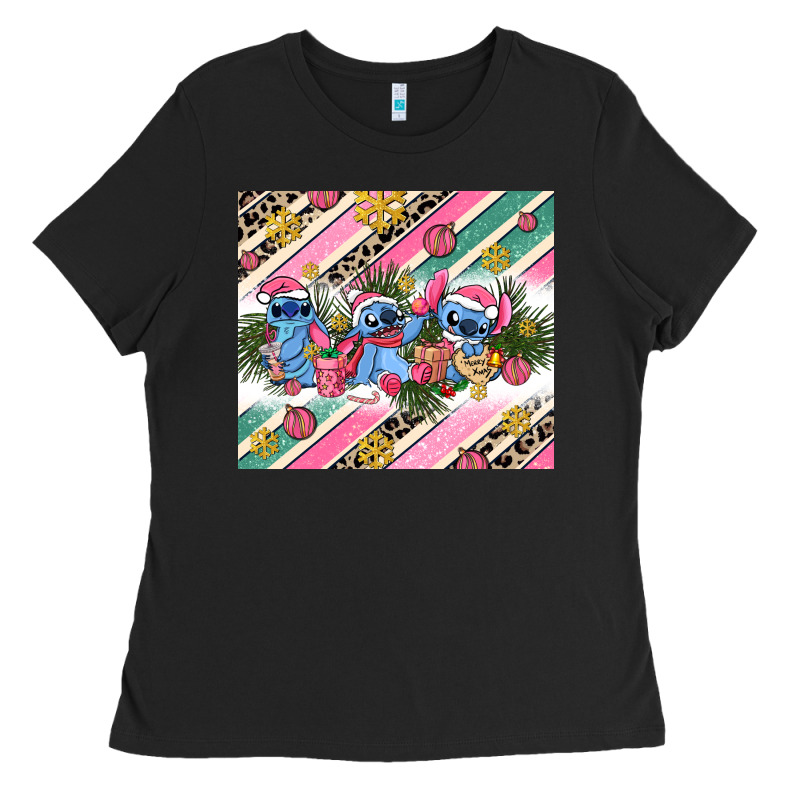 Pink Stitch  Christmas Ladies Tee by AdoDesignShop | Teevron