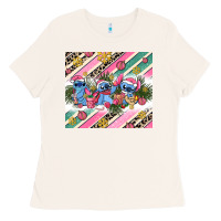 Bone pink stitch  christmas Ladies Tee - AdoDesignShop