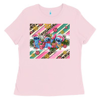 Bubblegum Pink pink stitch  christmas Ladies Tee - AdoDesignShop