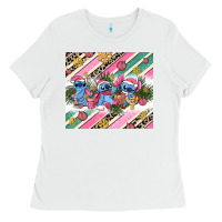 White pink stitch  christmas Ladies Tee - AdoDesignShop