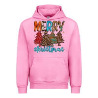 Fuchsia Pink merry christmas trees Urban Hoodie - MaliasSmallBusiness