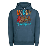 Pigment Midnight Navy merry christmas trees Urban Hoodie - MaliasSmallBusiness