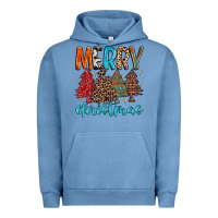 Pigment Pebble Blue merry christmas trees Urban Hoodie - MaliasSmallBusiness