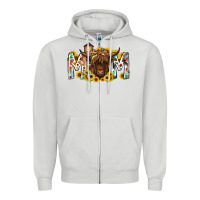 Dove Grey mom highland cow Zipper Hoodie - RacoonDesign