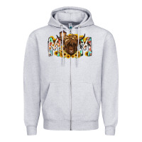 Heather Grey mom highland cow Zipper Hoodie - RacoonDesign