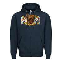 Navy mom highland cow Zipper Hoodie - RacoonDesign