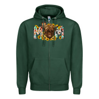 Sports Green mom highland cow Zipper Hoodie - RacoonDesign
