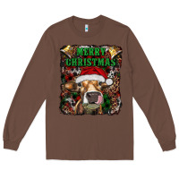 Chestnut merry christmas heifer with cowbells Long Sleeve Tee - RanaPortraitStore