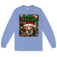 Colony Blue merry christmas heifer with cowbells Long Sleeve Tee - RanaPortraitStore