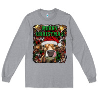 Merry Christmas Heifer With Cowbells Long Sleeve Tee | Teevron