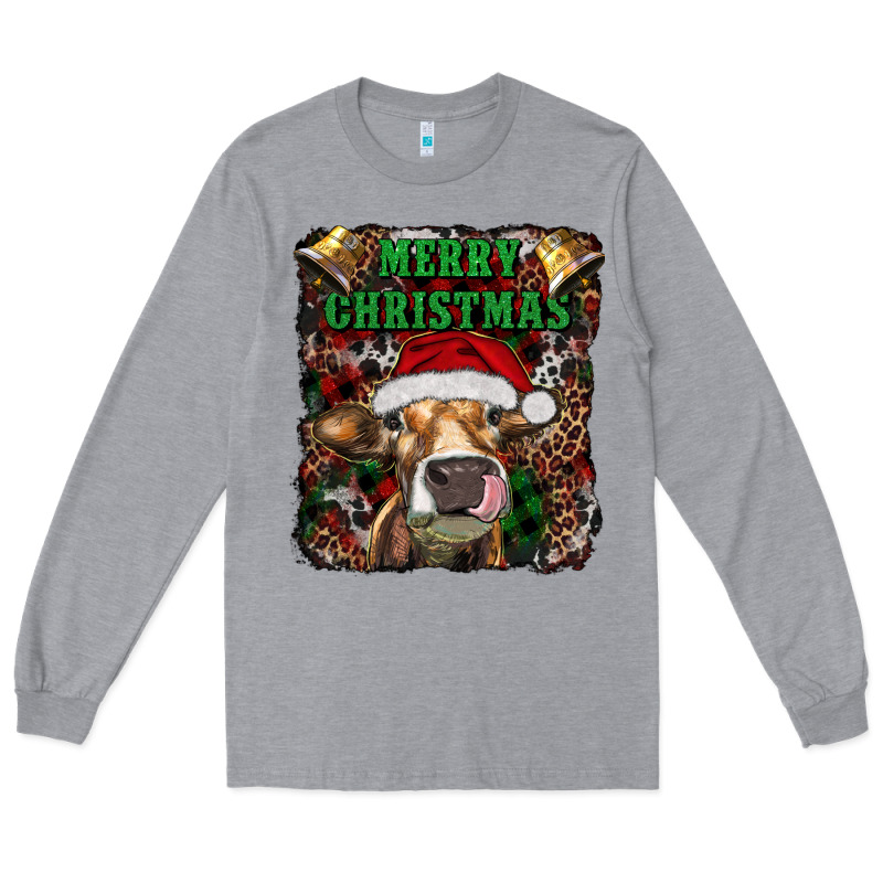 Merry Christmas Heifer With Cowbells Long Sleeve Tee by RanaPortraitStore | Teevron