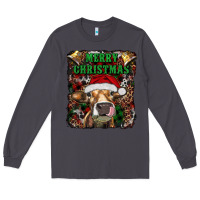 Smoke merry christmas heifer with cowbells Long Sleeve Tee - RanaPortraitStore
