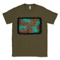 Army Green western leopard turquoise glitter tooled leather Classic Tee - FaDigitalArtStudio