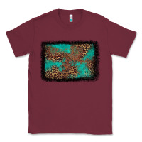 Burgundy western leopard turquoise glitter tooled leather Classic Tee - FaDigitalArtStudio