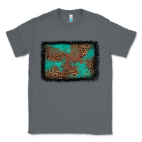 Charcoal Heather western leopard turquoise glitter tooled leather Classic Tee - FaDigitalArtStudio
