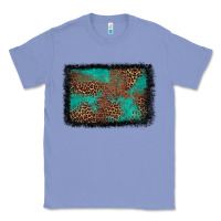 Colony Blue western leopard turquoise glitter tooled leather Classic Tee - FaDigitalArtStudio