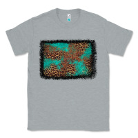 Heather Grey western leopard turquoise glitter tooled leather Classic Tee - FaDigitalArtStudio
