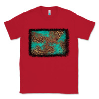 Red western leopard turquoise glitter tooled leather Classic Tee - FaDigitalArtStudio