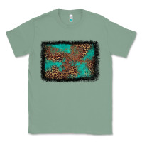 Sage western leopard turquoise glitter tooled leather Classic Tee - FaDigitalArtStudio
