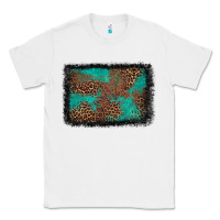 White western leopard turquoise glitter tooled leather Classic Tee - FaDigitalArtStudio
