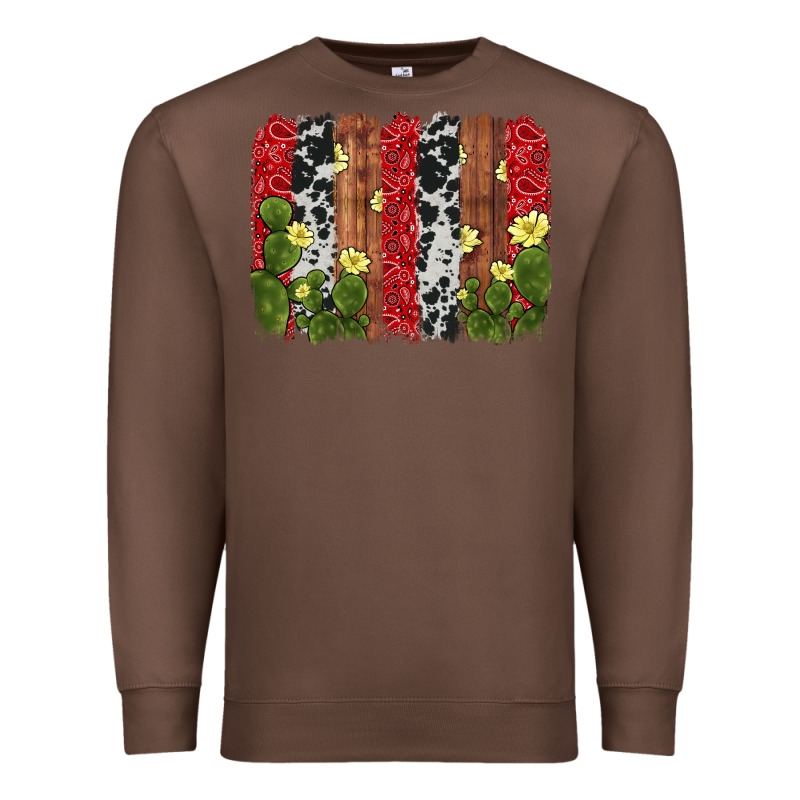 Cactus Cowhide  Brushstroke Premium Sweatshirt by AdoDesignShop | Teevron