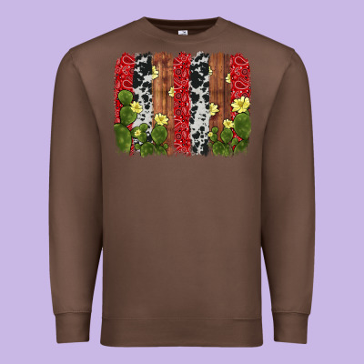 Cactus Cowhide  Brushstroke Premium Sweatshirt Designed By Adodesignshop