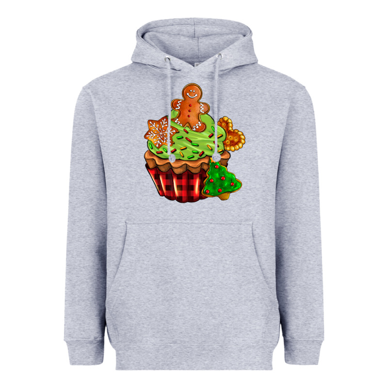 Christmas Cookie Cupcake Heavyweight Hoodie by AdoDesignShop | Teevron