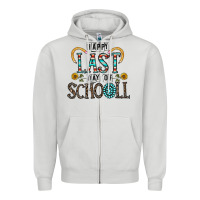 Dove Grey happy last schopol Zipper Hoodie - CowhideDigitalArt