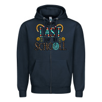 Navy happy last schopol Zipper Hoodie - CowhideDigitalArt